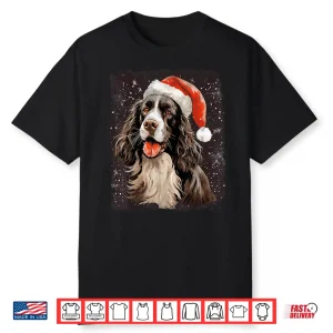 Black-T-Shirt-English Springer Spaniel Christmas Dog Holiday Shirt