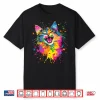 Design With A Cat On It Vintage Rainbow Cat Shirt