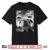 Funny Dog Pitbull Selfie With Ufos Alien Novelty Shirt
