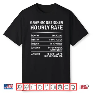 Graphic Designer Hourly Rate Digital Design Humor Shirt