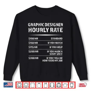 Sweatshirt Graphic Designer Hourly Rate Digital Design Humor Shirt