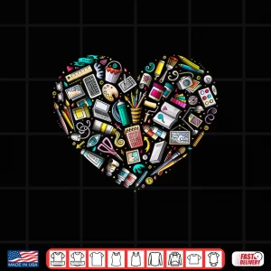 Design Heart Shape Art Teacher Painting Sketching Artist Shirt