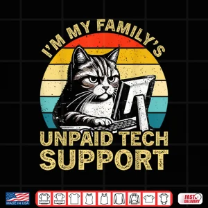 Design FamilyS Unpaid Tech Support Retro Computer Engineer IT Shirt