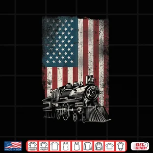 Design Steam Train Driver Trainspotting Locomotive Flag Railroad Shirt