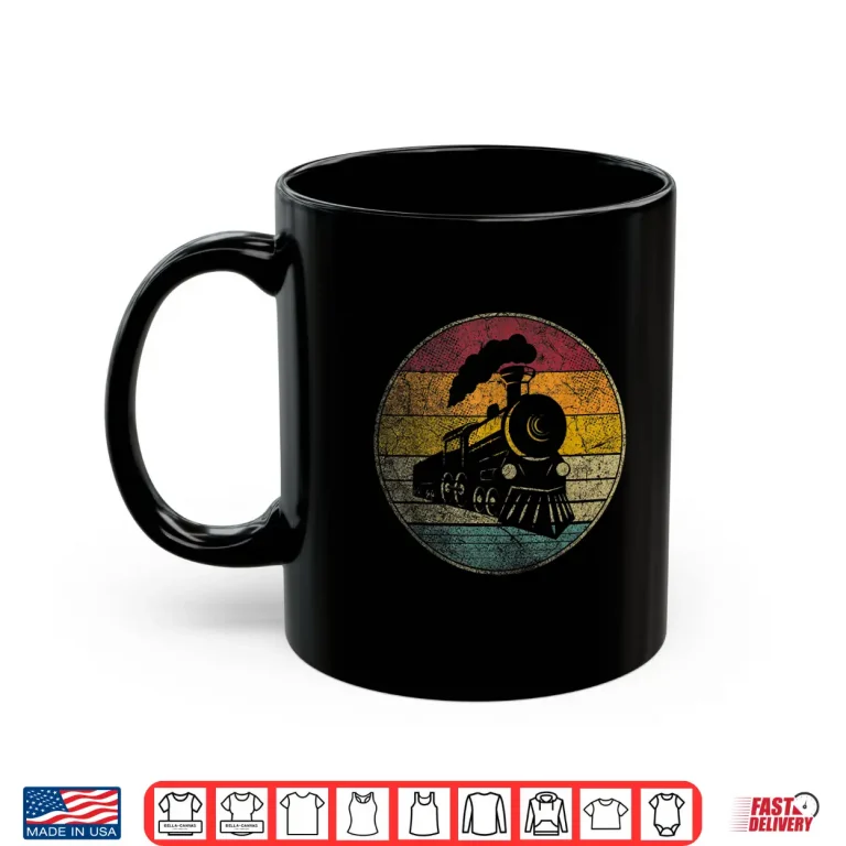 Mug Train Vintage Distressed Retro Engineer Engine Conductor Shirt