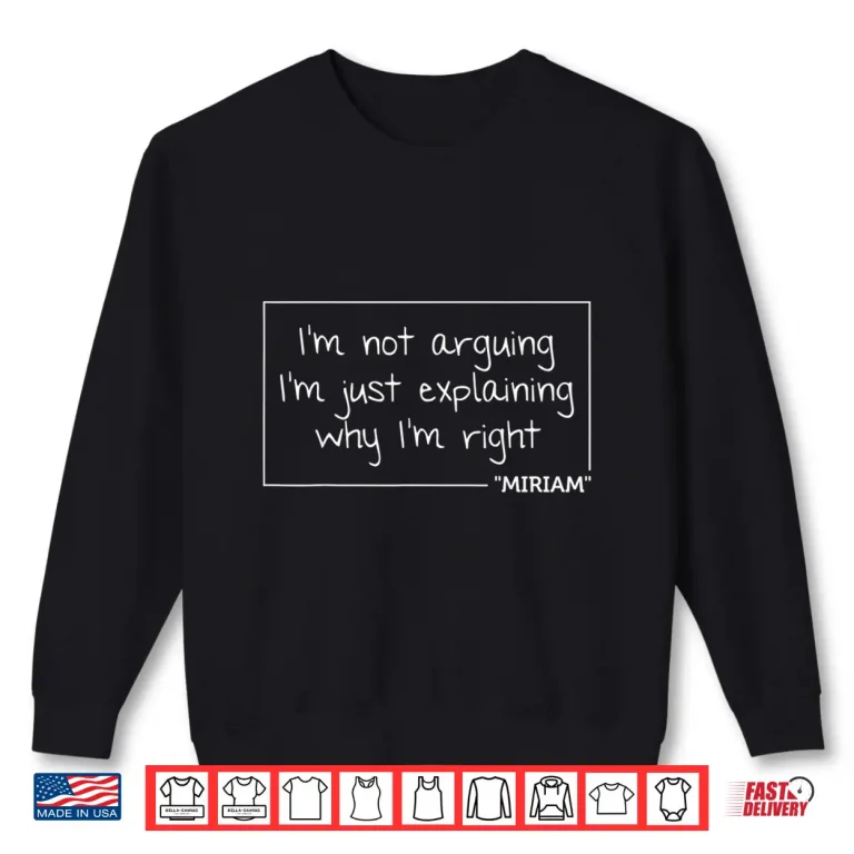 Sweatshirt Miriam Personalized Name Custom Birthday Typography Shirt