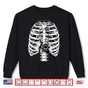 Sweatshirt Halloween Skeleton Car Engineer Mechanic Horror Shirt