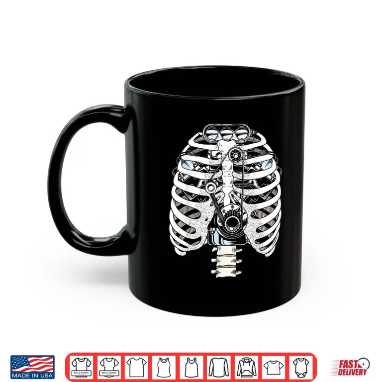 Mug Halloween Skeleton Car Engineer Mechanic Horror Shirt
