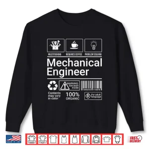 Sweatshirt Mechanical Engineer Description Label Mechanical Engineering Shirt