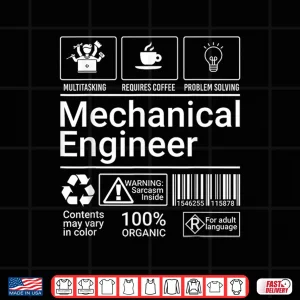 Design Mechanical Engineer Description Label Mechanical Engineering Shirt