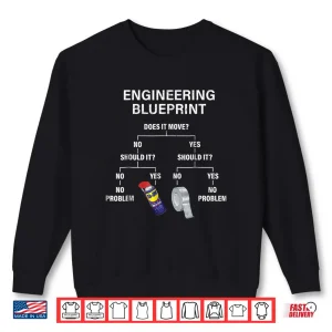 Sweatshirt My Engineering Blueprint Technical Design Engineer Shirt
