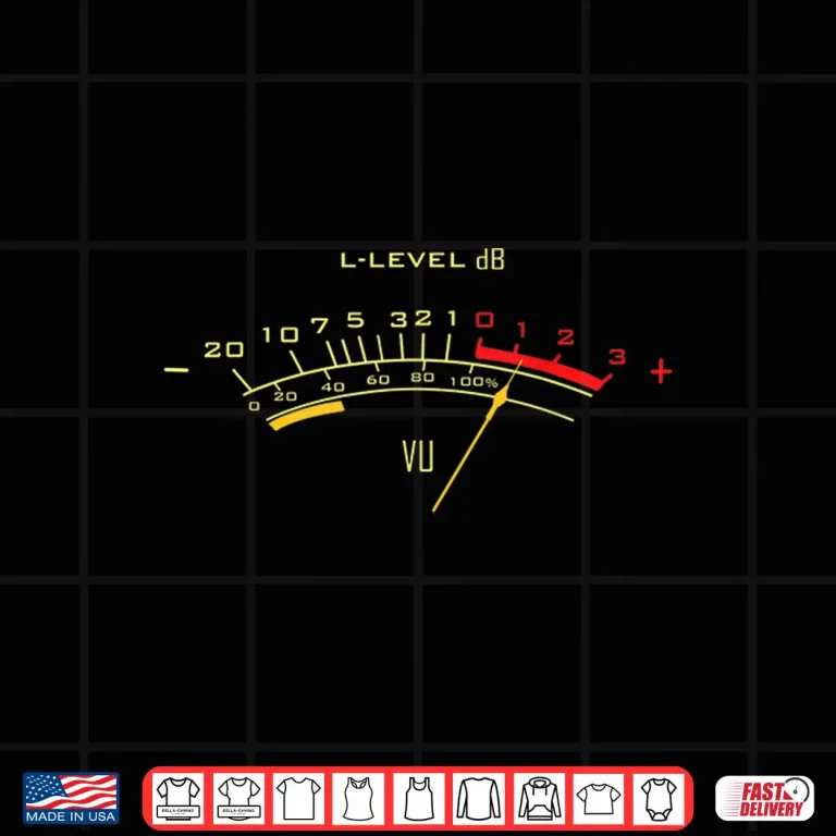 Design VU Meter Sound Engineer Analog Music Production Shirt