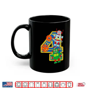 Mug 4Th Birthday Boy 4 Year Old Little Robot Robotics Engineer Shirt