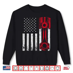 Sweatshirt Car Mechanic Us Flag Auto Engine Patriotic Garage Guy Shirt