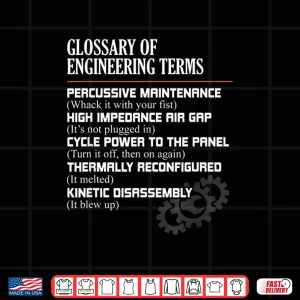 Design Glossary Of Engineering Terms Funny Engineer Definitions Shirt