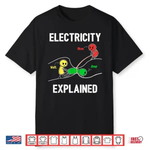 Electricity Explained Volt Ampere Ohm Funny Electrician Shirt