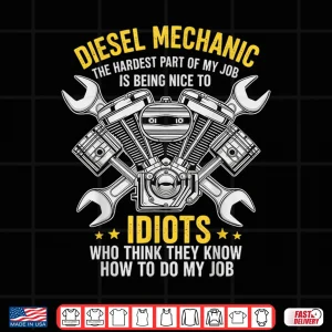 Design Diesel Mechanic Engineer Funny Car Mechanic Shirt