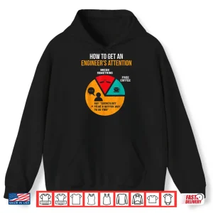 Hoodie How To Get EngineerS Attention Pie Chart Funny Engineer Shirt