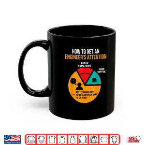 Mug How To Get EngineerS Attention Pie Chart Funny Engineer Shirt