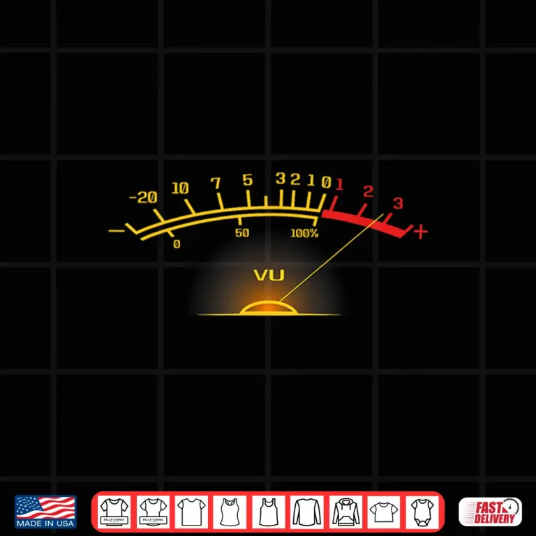 Design Retro Vu Meter Hi Fi Funny Stereo Sound Audio Engineer Shirt