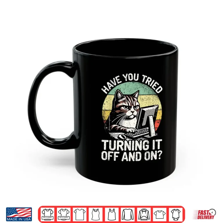 Mug Tech Support Humor I Cat Tech Engineer I Computer It Guy Shirt