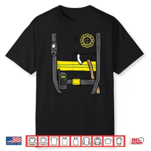 Firefighter Fireman Easy Lazy Diy Halloween Costume Shirt