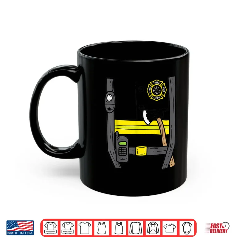 Mug Firefighter Fireman Easy Lazy DIY Halloween Costume Shirt