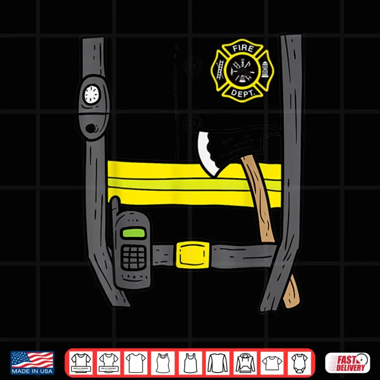 Design Firefighter Fireman Easy Lazy DIY Halloween Costume Shirt