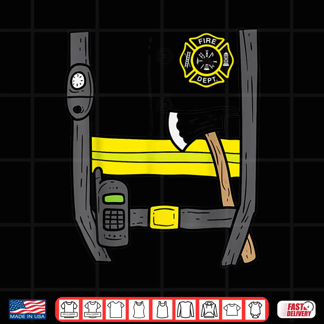 Firefighter Fireman Easy Lazy Diy Halloween Costume Shirt Firefighter Fireman Easy Lazy Diy Halloween Costume Shirt