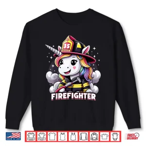 Sweatshirt Firefighter Unicorn Kids Girls Rainbow Firefighting Shirt