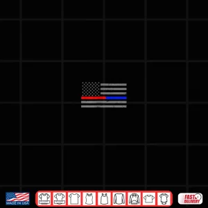 Design Firefighter Police Flag Thin Red Blue Line First Responder Shirt