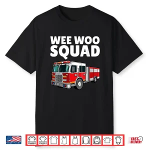 Funny Firefighter Art Men Women Kids Fire Truck Fireman Shirt