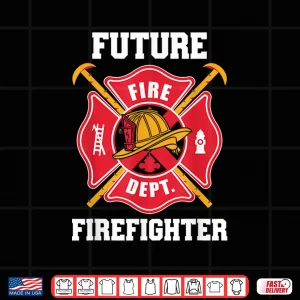 Design Future Firefighter Fireman Firefighting Funny Boys Kids Shirt