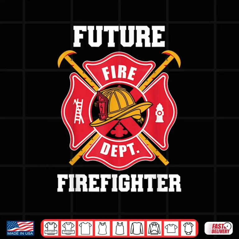 Design Future Firefighter Fireman Firefighting Funny Boys Kids Shirt