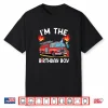 Kids Birthday Boy Fire Truck Firefighter Bday Party Theme Shirt