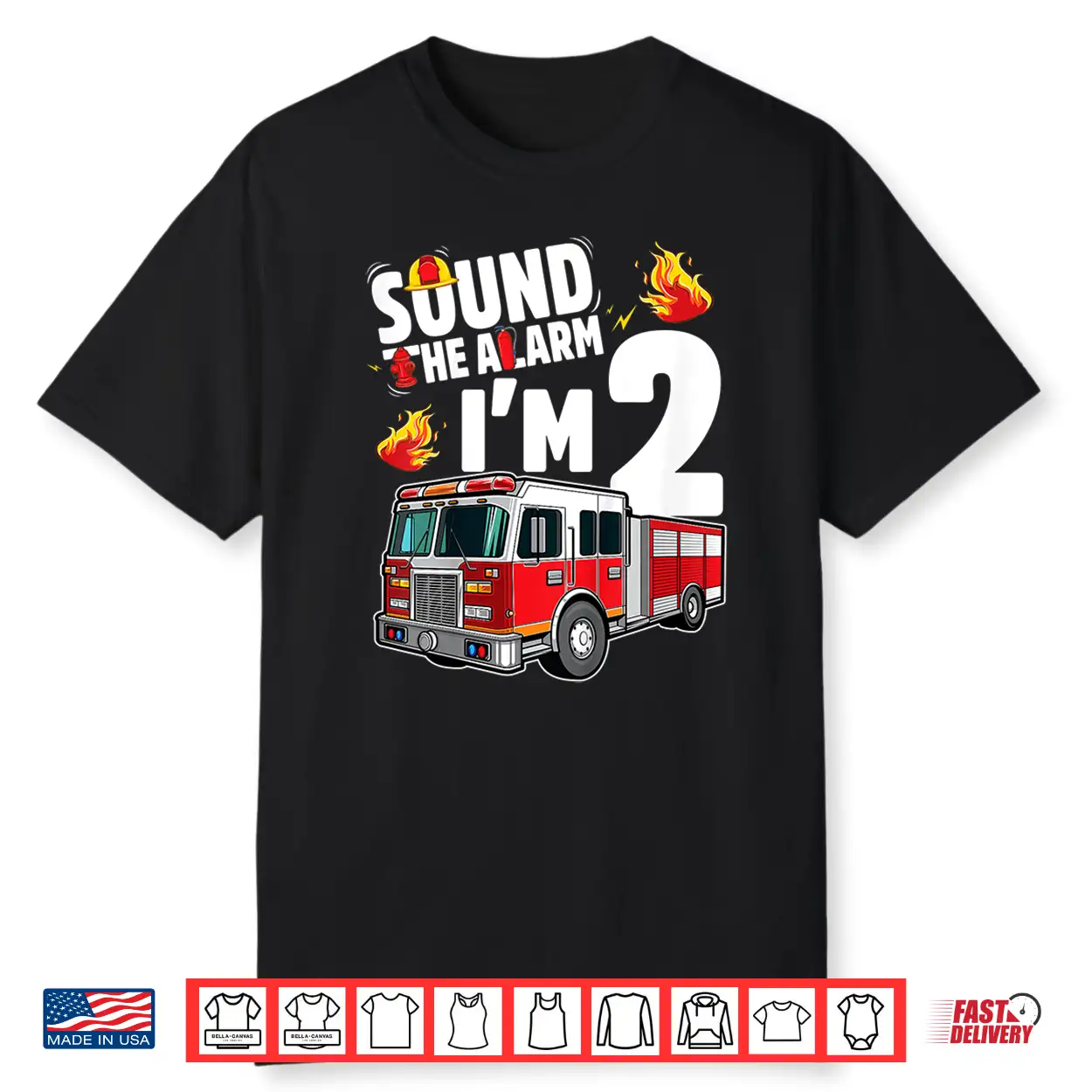Kids Fire Truck 2Nd Birthday Boy Firefighter 2 Year Old Shirt Kids Fire Truck 2Nd Birthday Boy Firefighter 2 Year Old Shirt