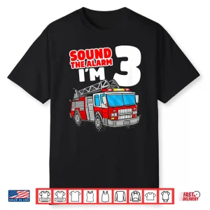 Kids Fire Truck 3 Year Old Firefighter 3Rd Birthday Boy Shirt