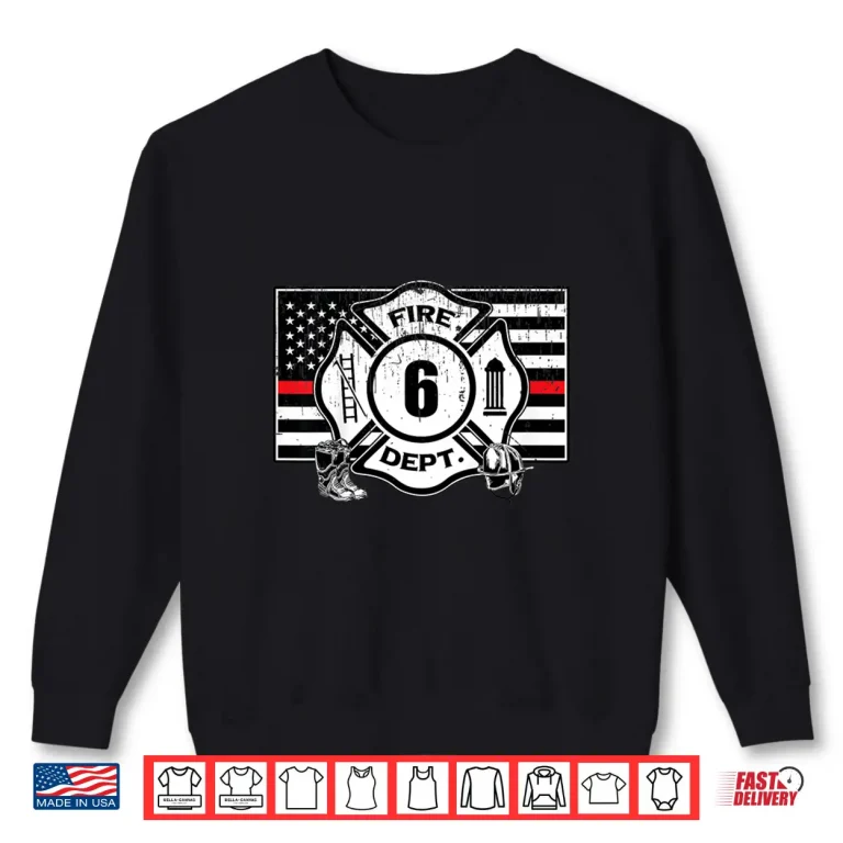 Sweatshirt Kids 6Th Birthday Firefighter Fire Truck 6 Year Old Shirt