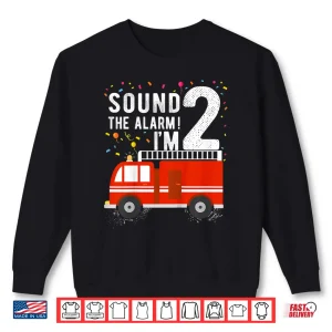 Sweatshirt Kids Fire Truck 2Nd Birthday Boy 2 Year Old Firefighter Shirt