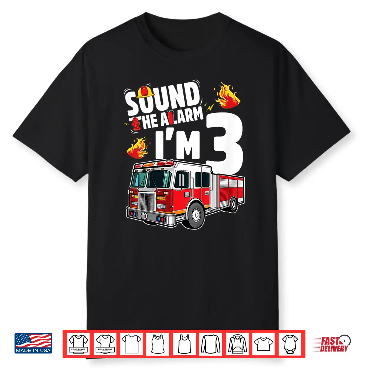 Kids Fire Truck 3Rd Birthday Boy Firefighter 3 Year Old Shirt Kids Fire Truck 3Rd Birthday Boy Firefighter 3 Year Old Shirt