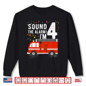 Sweatshirt Kids Fire Truck 4Th Birthday Boy 4 Year Old Firefighter Shirt