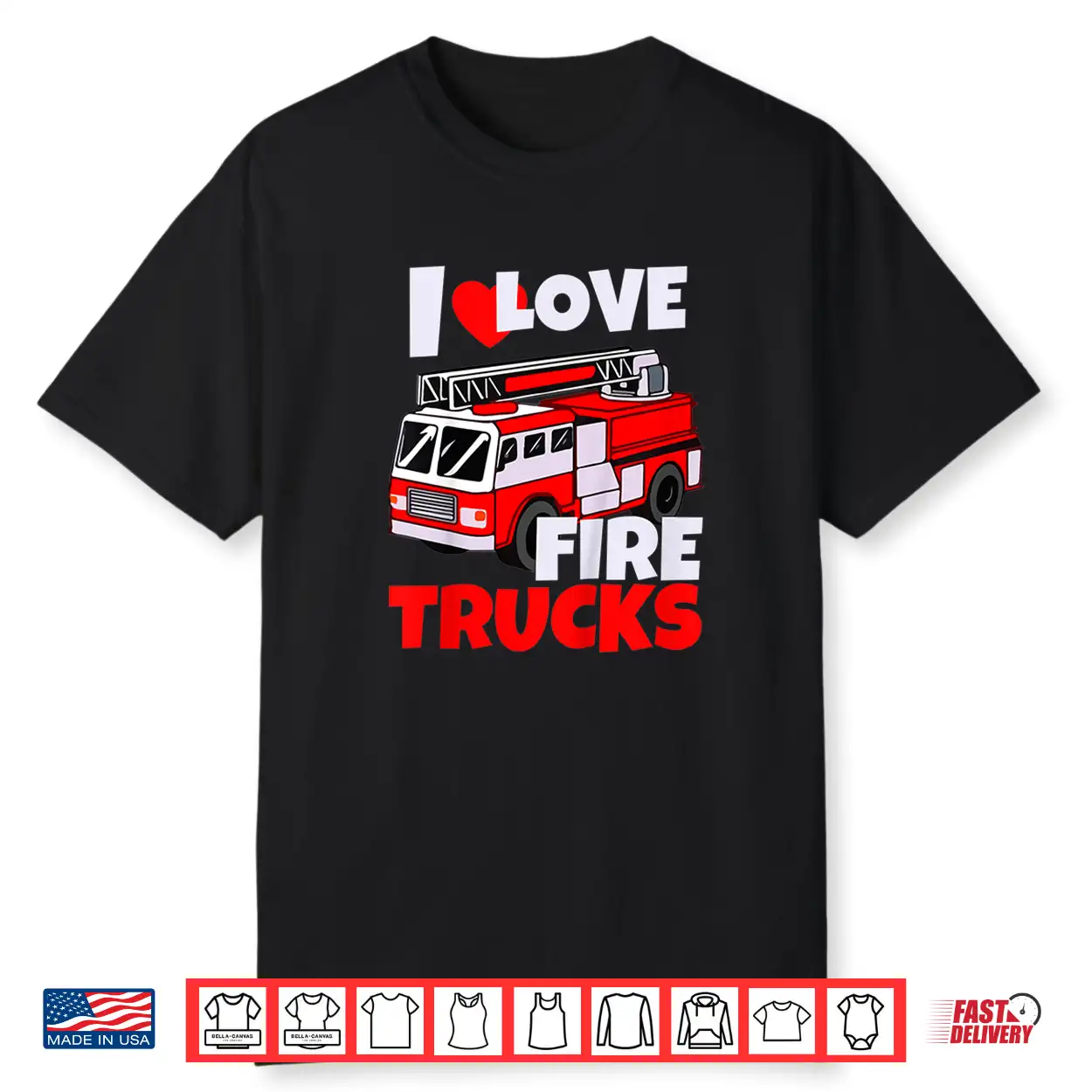 Kids I Love Fire Trucks Future Firefighter Toddler Fireman Shirt Kids I Love Fire Trucks Future Firefighter Toddler Fireman Shirt
