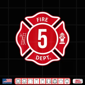 Kids Fire Truck 5Th Birthday Boy Firefighter 5 Year Old Shirt 3 Design Kids Fire Truck 5Th Birthday Boy Firefighter 5 Year Old Shirt