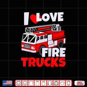 Kids I Love Fire Trucks Future Firefighter Toddler Fireman Shirt 4 Design Kids I Love Fire Trucks Future Firefighter Toddler Fireman Shirt