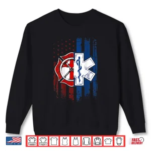 Sweatshirt Patriotic Paramedic Firefighter Emt Usa Flag Ems Shirt