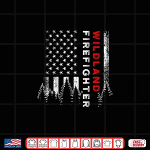 Design Wildland Firefighter Us Flag Firemen Shirt