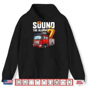 Hoodie 7 Years Old Firetruck Shirt Birthday Boy Firefighter Shirt