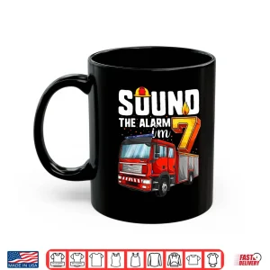 Mug 7 Years Old Firetruck Shirt Birthday Boy Firefighter Shirt