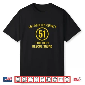Emergency Squad Truck Side 51 Rescue Hero Firefighter Shirt