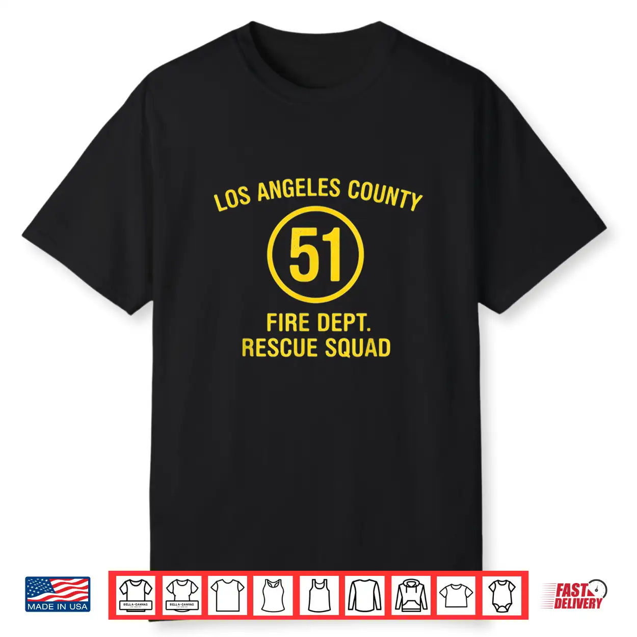 Emergency Squad Truck Side 51 Rescue Hero Firefighter Shirt Emergency Squad Truck Side 51 Rescue Hero Firefighter Shirt